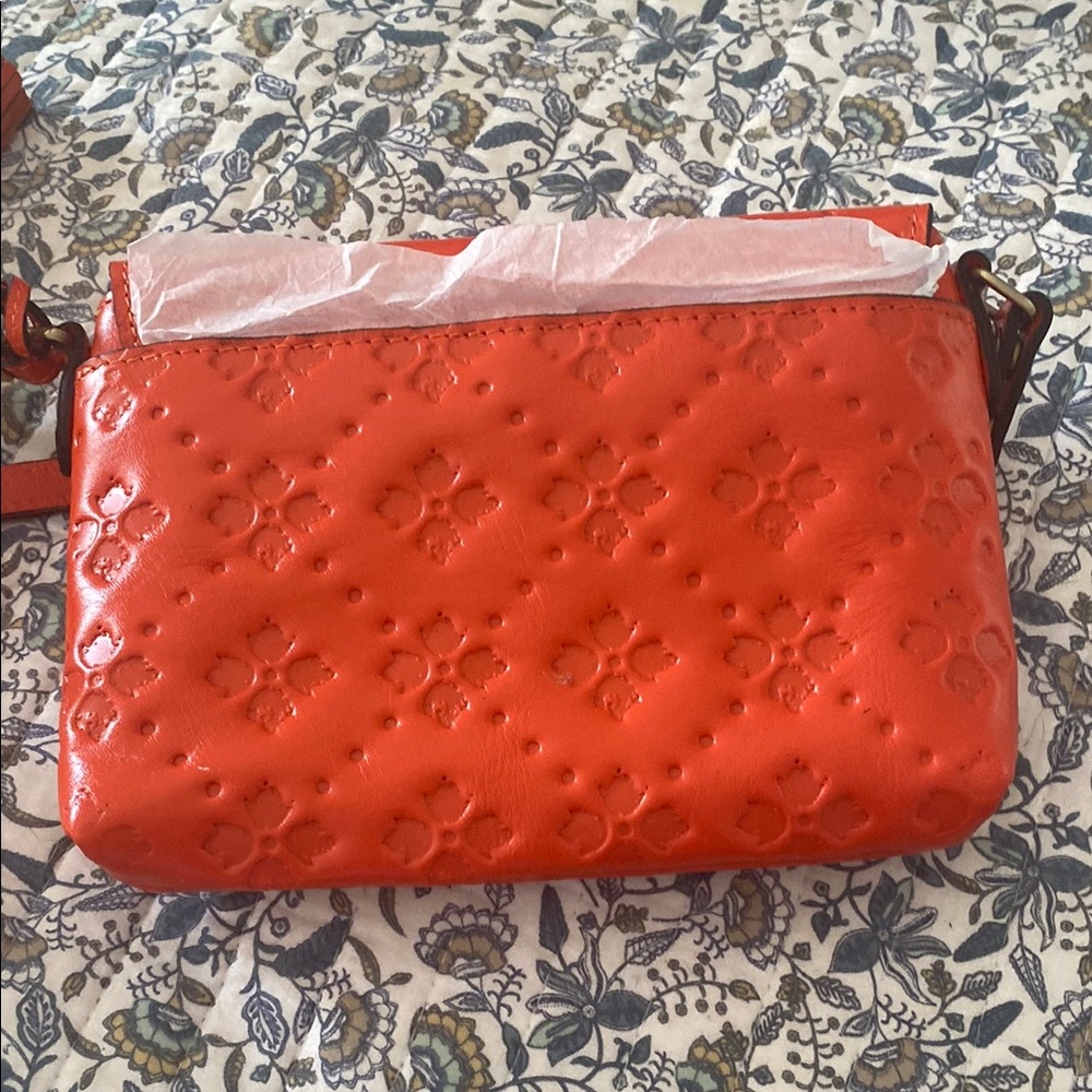 Patricia Nash Corfu Crossbody Bag NWT Bright Coral - Picture 6 of 6
